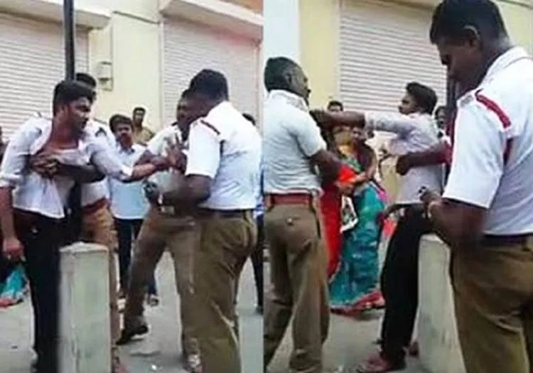 Helmet, Traffic police attack Youth, Chennai Police