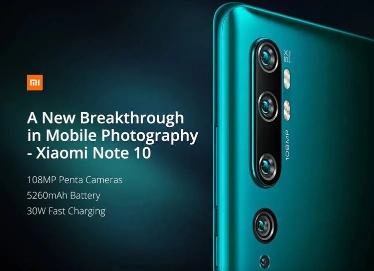 Xiaomi Mi Note 10 specifications, price, launch, availability