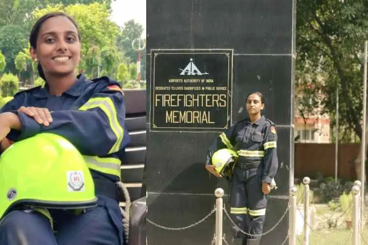 remya sreekantan, firefighter, first female firefighter, female firefighter, kerala firefighter, kerala femail firefighter, aai, afs, ftc, airport authority of india, first woman firefighter of south india, first female firefighter,remya, kerala women remya, முதல் தீயணைப்பு வீராங்கனை, ரெம்யா, சென்னை விமான நிலையம், Chennai airport, Airport Authority of India, airport fire service, female firefighters