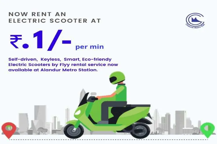 chennai metro electric vehicle, FLYY rental service app,FLYY app Service