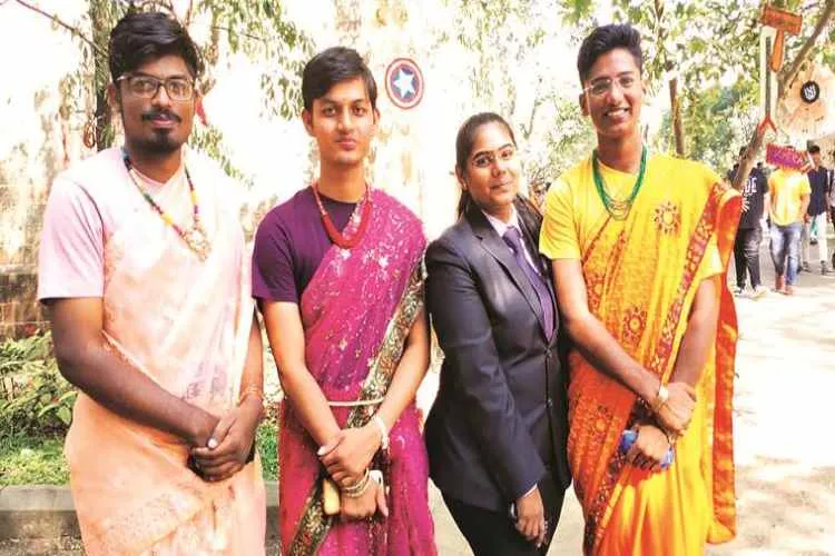 breaking social norm, social construct, boys in saree, fergusson college pune, pune news, indian express news
