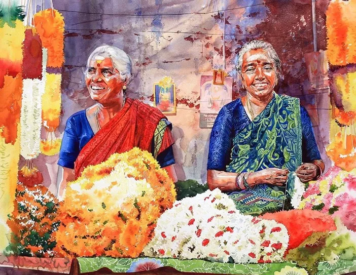 Covid19 Lockdown day 8 check these amazing water color paintings from artist rajkumar sthabathy