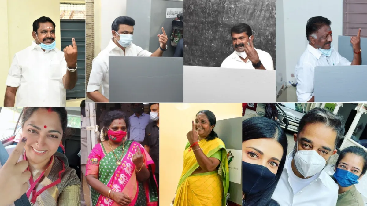 Tamil Politicians after voting Photo Gallery