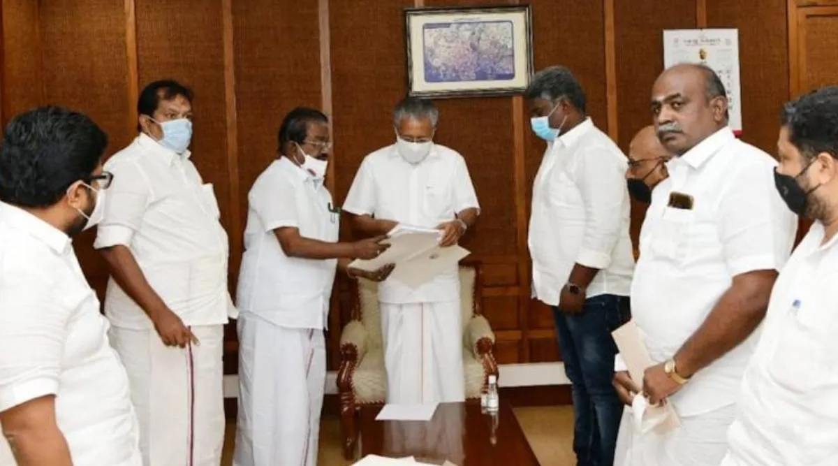 DMK team lead by TKS Elangovan meets Kerala CM DMK team asks pinarayin vijayan to support oppose NEET exam, NEET, Kerala, நீட் தேர்வு எதிர்ப்புக்கு ஆதரவு கோரி கேரள முதல்வரை சந்தித்த திமுக குழு, திமுக, பினராயி விஜயன், முக ஸ்டாலின், CM MK Stalin, Kearala CM pinarayi vijayan