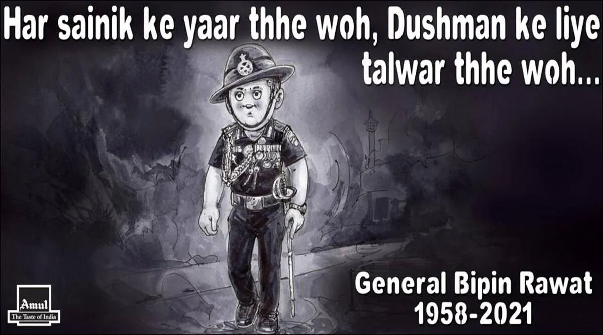 Amul pays homage to General Bipin Rawat in latest topical