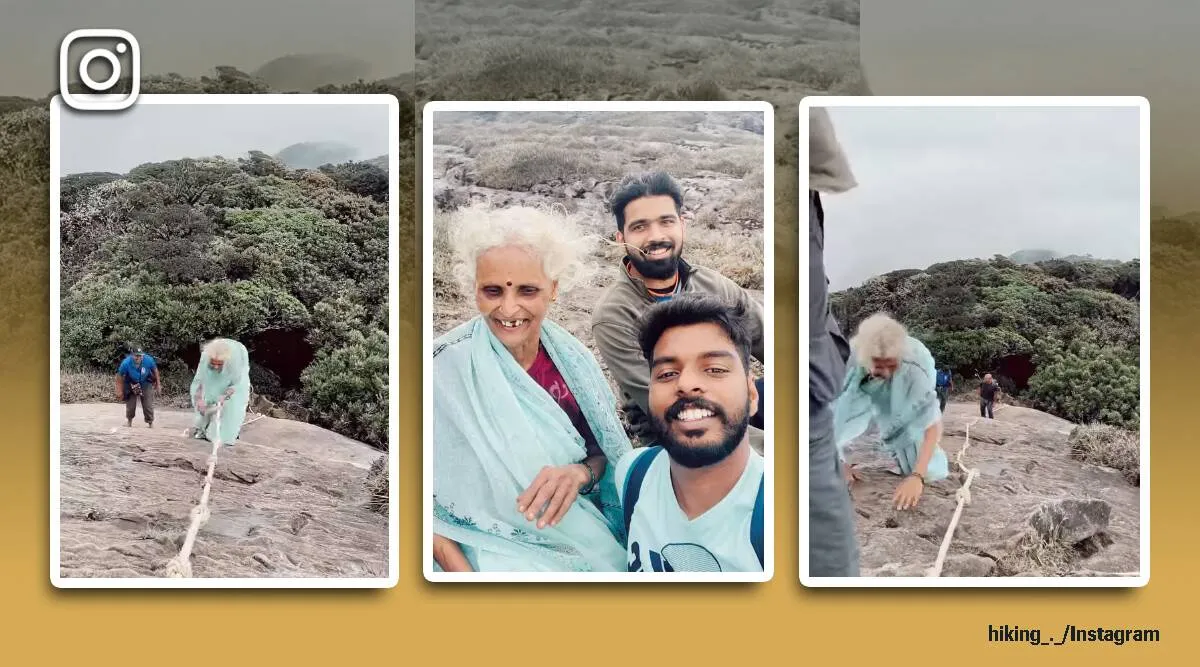 அகஸ்தியர் மலையை அசால்டாக ஏறிக் கடந்த பெங்களூரு பாட்டி: வைரல் வீடியோ