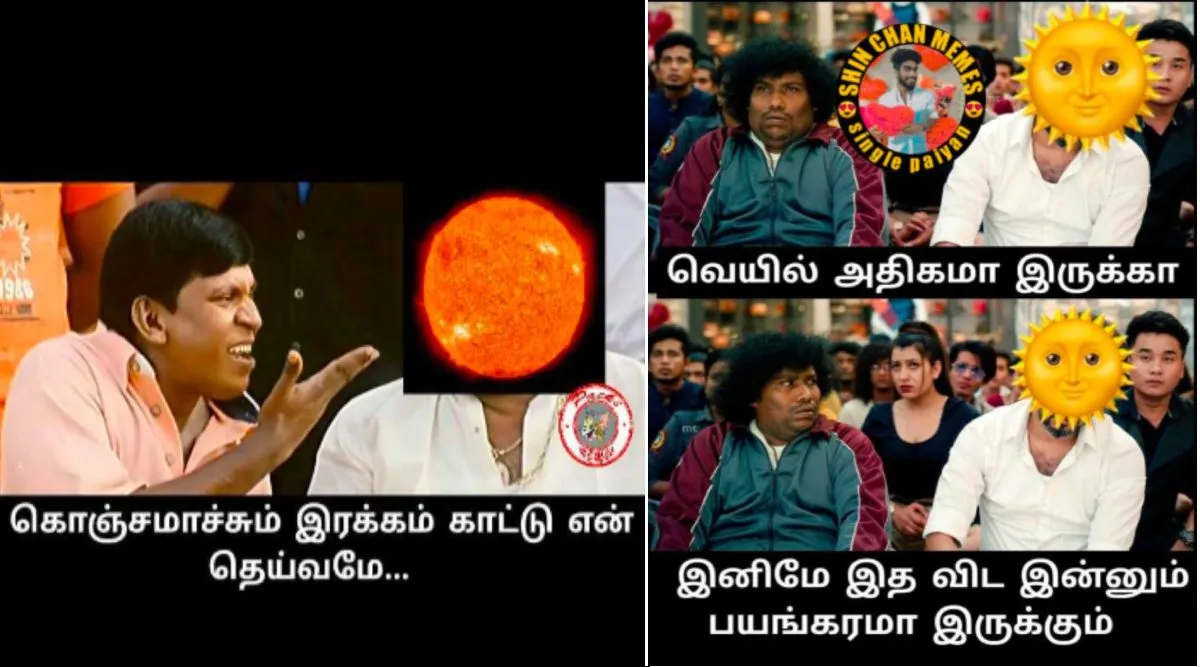 Heat wave related viral tamil memes