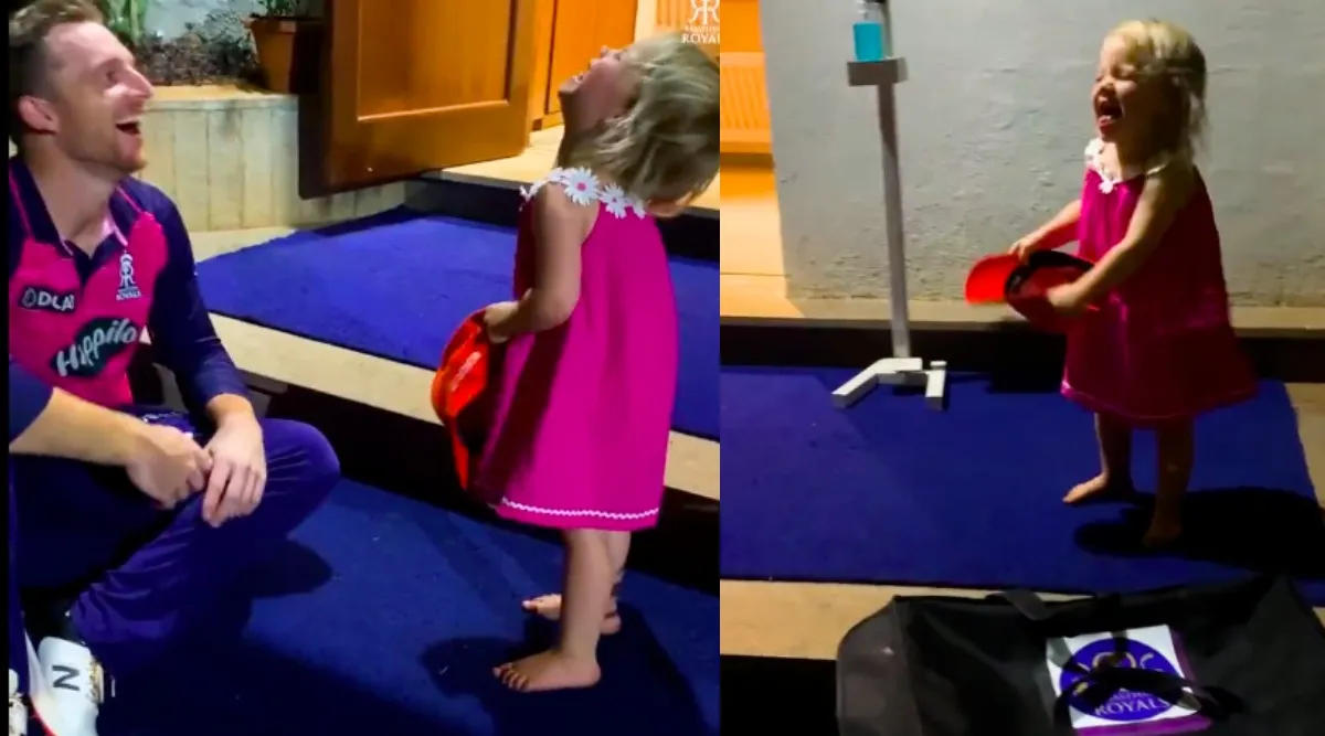 Watch Viral VIDEO; Buttler's Daughter Playing With His Orange Cap After RR win over LSG