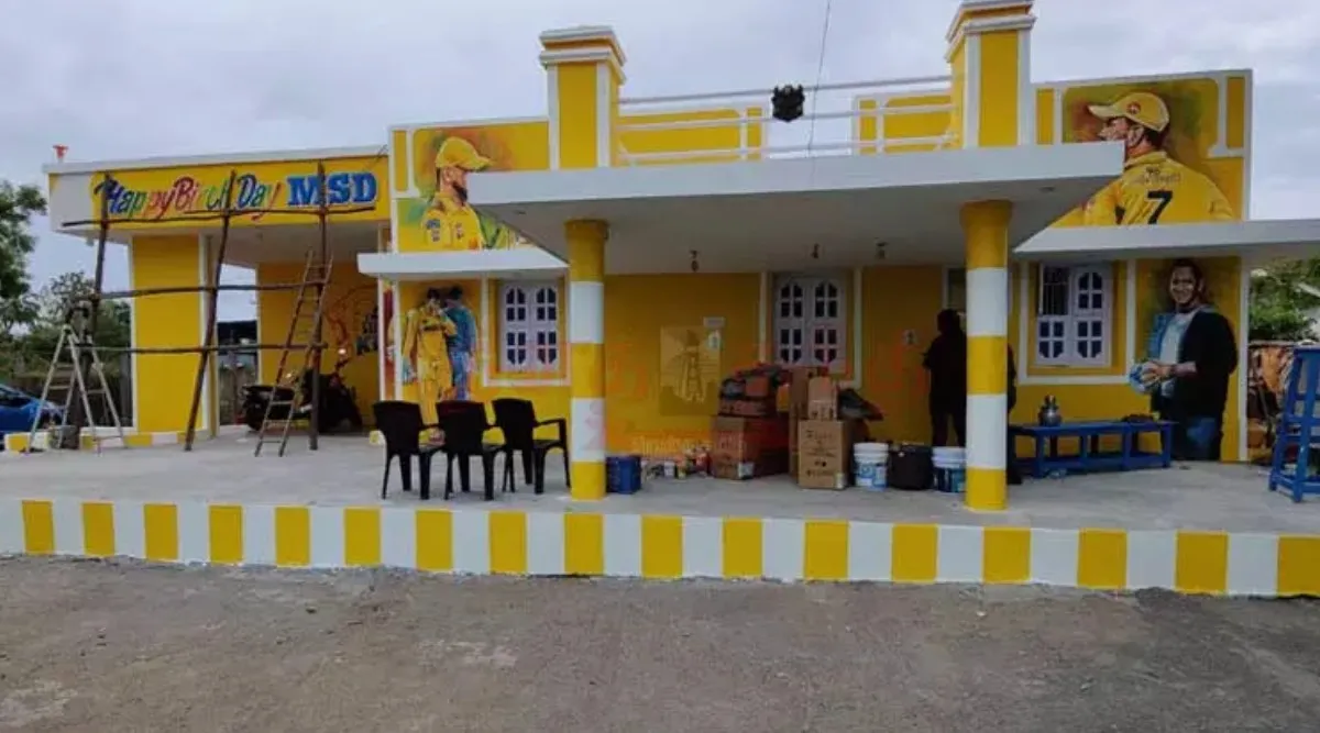 Die-hard Dhoni fan from TN paints his house in CSK’s colour and wishes birthday