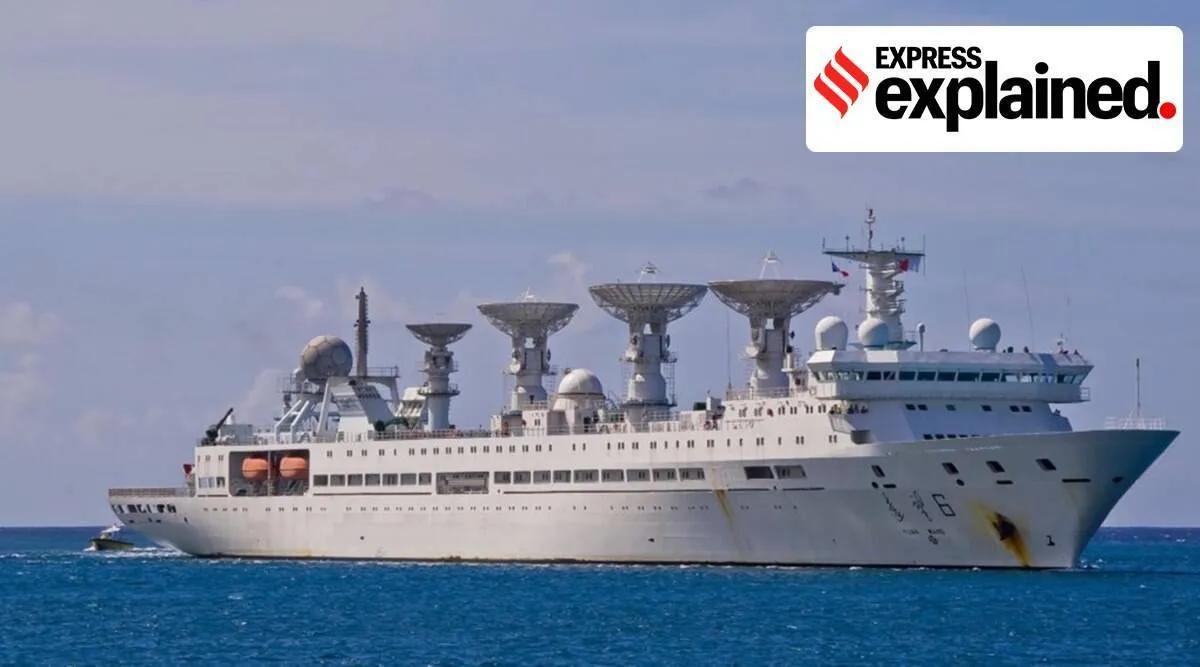 China spy ship, சீன உளவுக் கப்பல், யுவான் வாங் 5, அம்பன்தோட்டா துறைமுகம், இந்தியா, இலங்கை, சீனா, China ship in Sri Lanka, Yuan Wang 5, China vessel Sri Lanka, Chinese spy ship, Hambantota port, Tamil Indian Express