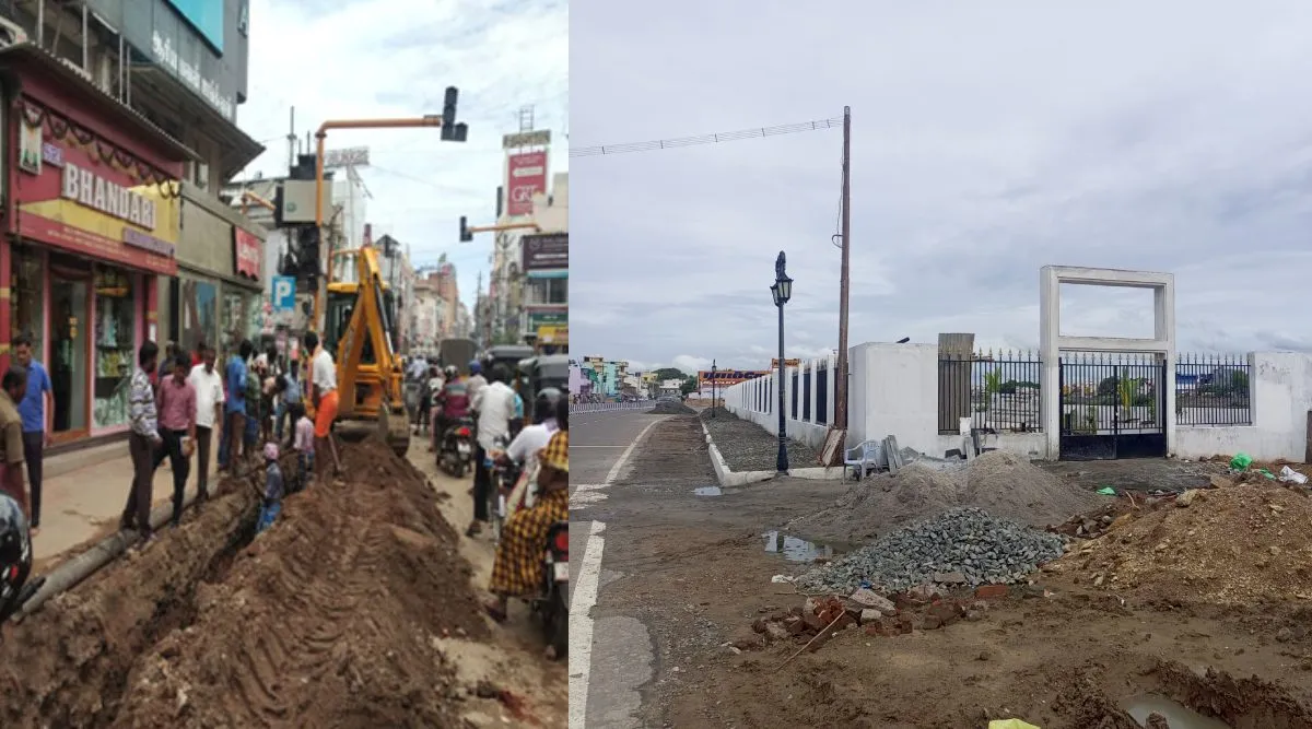 Madurai smart city project works slow down