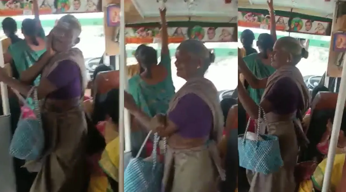 Coimbatore: Old lady danced gracefully to MGR duet song on a moving bus