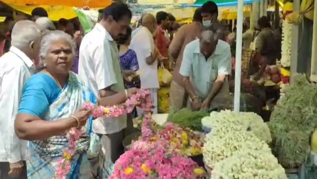 In Coimbatore the prices of flowers have gone up on the occasion of Navratri