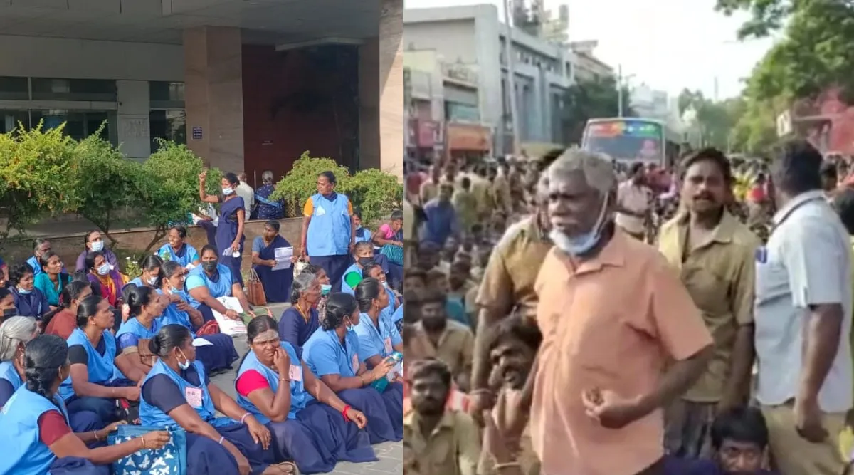 Coimbatore: More than 300 cleanliness workers arrested for protesting in Collector's office