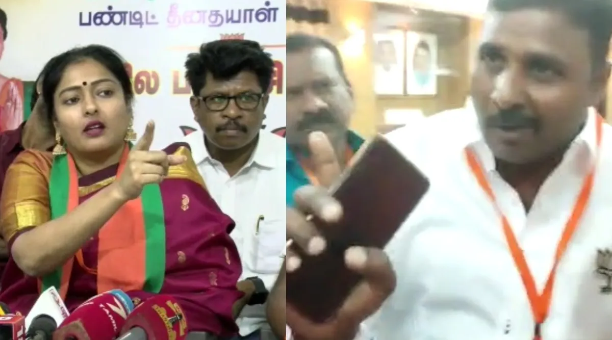Coimbatore: Gayathri Raguram bjp arguing with journalist at press meet Tamil News