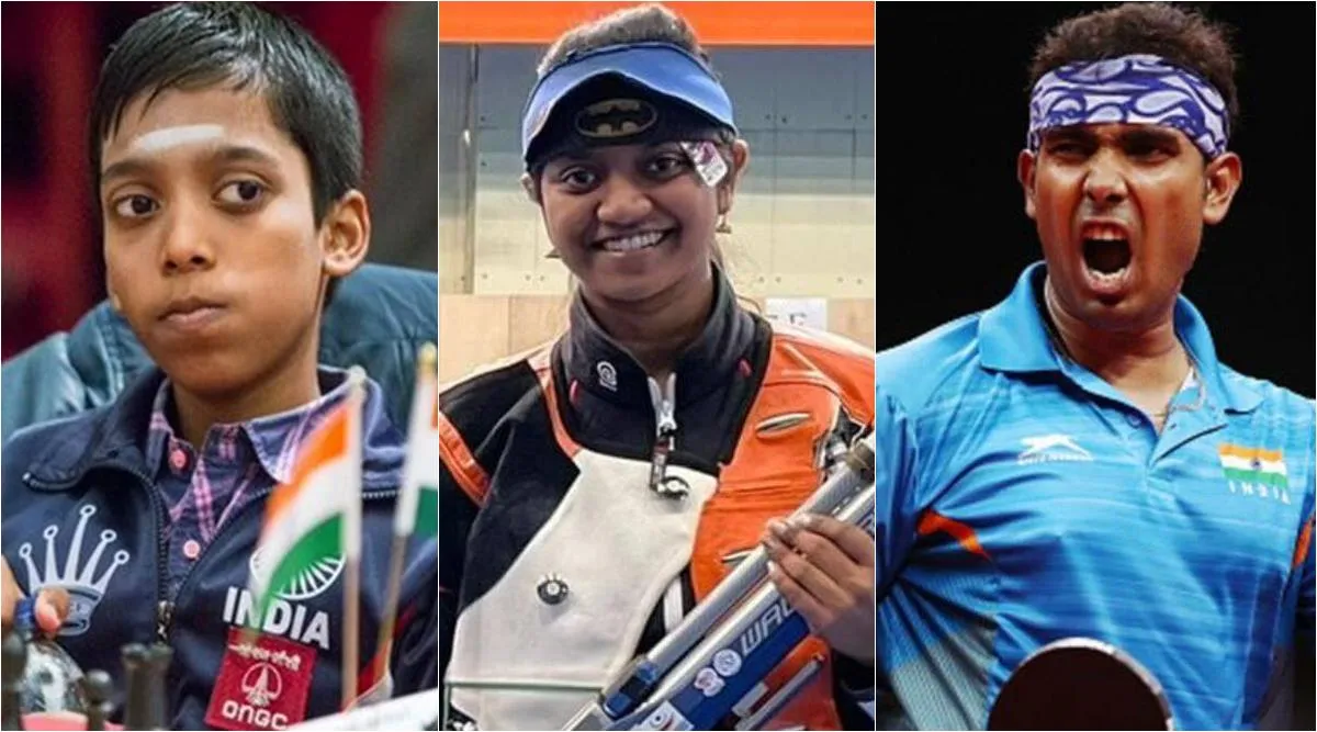 Arjuna awards to Pragnananda and Elavenil Valarivan, Sharath Kamal, Achanta Sharath Kamal, செஸ் வீரர் பிரக்ஞானந்தாவுக்கு அர்ஜுனா விருது, துப்பாக்கிச் சுடுதல் வீராங்கனை இளவேனிலுக்கு அர்ஜுனா விருது, டேபிள் டென்னிஸ் வீரர் சரத் கமலுக்கு கேல் ரத்னா விருது அறிவிப்பு, Achanta Sharath Kamal Table Tennis, Major Dhyan Chand Khel Ratna Award, Tamil Indian Express, Sports News