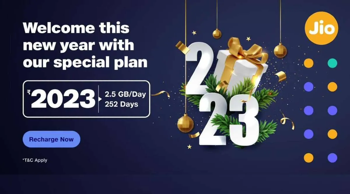 Jio Rs 2023 Rs 2999 Christmas and New Year plans