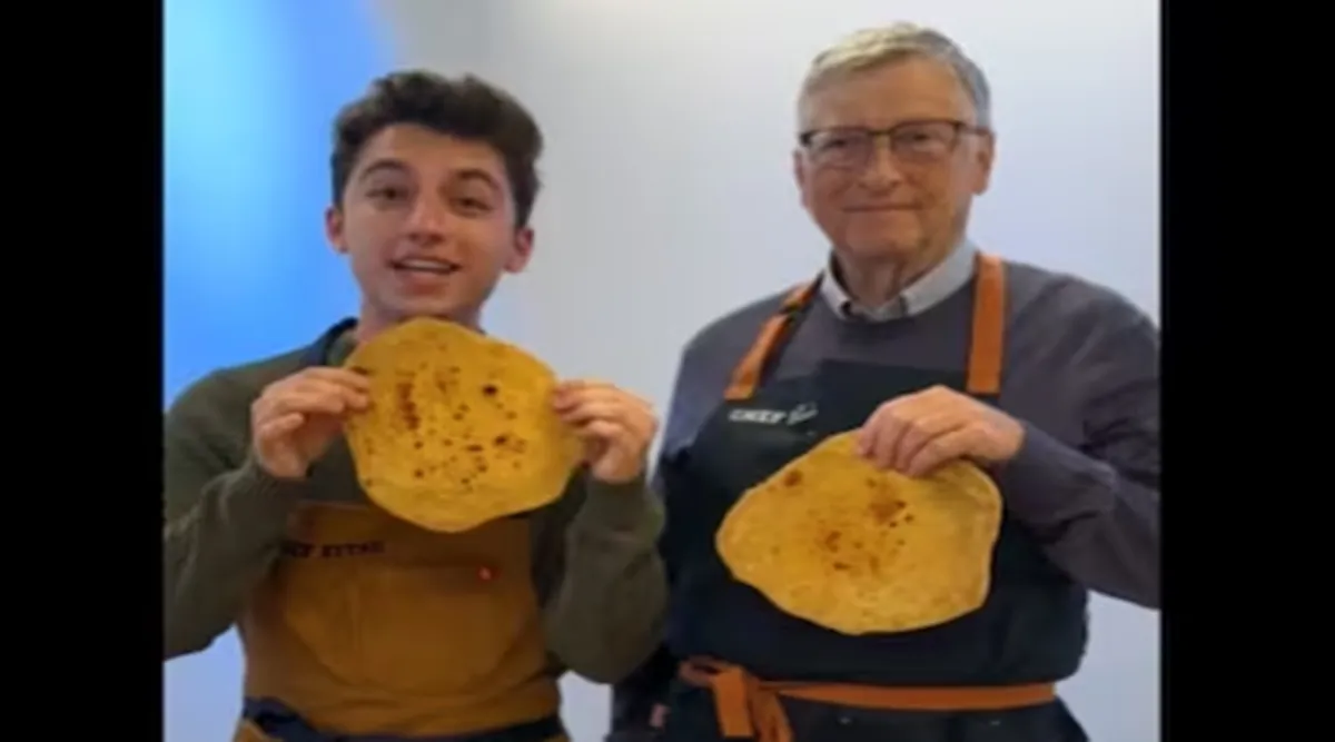 Bill Gates prepares Indian roti at home