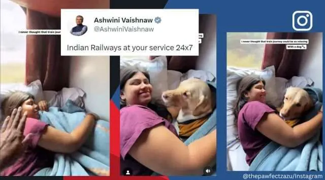 Railways Minister Ashwini Vaishnaw reacts to video of woman travelling with her pet dog on train, Indian Railways, travelling on train with dog, pets, viral, trending, viral video, Instagram, Twitter