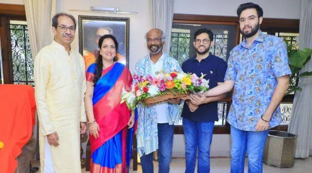 Superstar Rajinikanth meets Uddhav Thackeray at his Mumbai residence