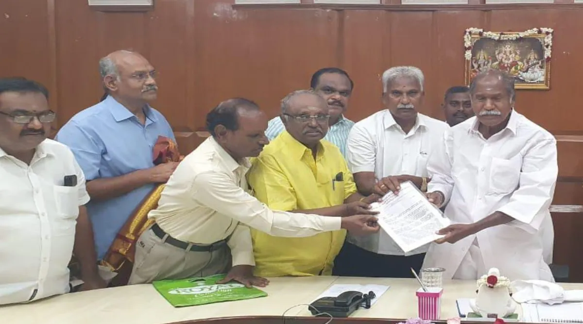 Pharma production companies petition gives to Puducherry CM Rangasamy about license