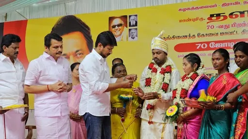Udayanidhi participation in Coimbatore 81 couples mass wedding ceremony