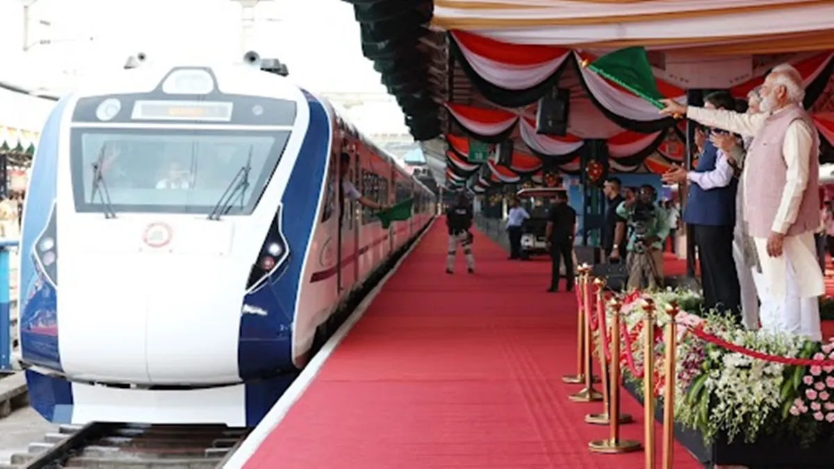 Prime Minister Narendra Modi flagged off the Chennai-Coimbatore Vande Bharat train