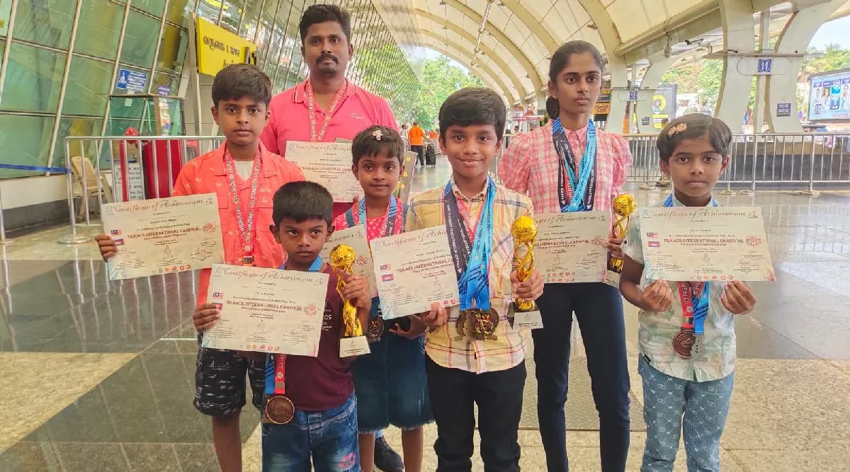 Coimbatore students won gold medals in International Yoga Competition Cambodia Tamil News